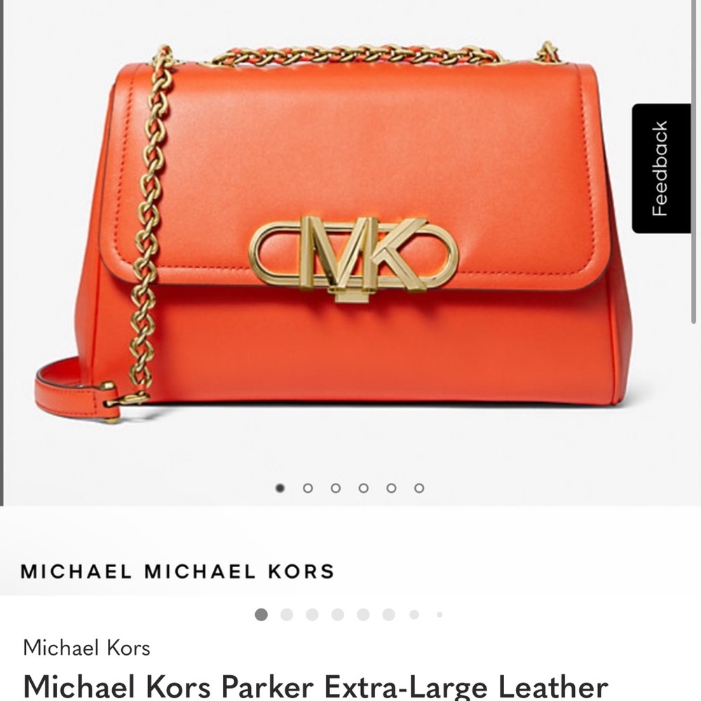 Michael Kors Bold Orange Leather Shoulder Bag